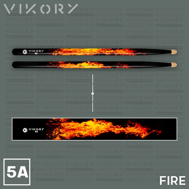 Design de la paire de baguettes de batterie Fire 5A