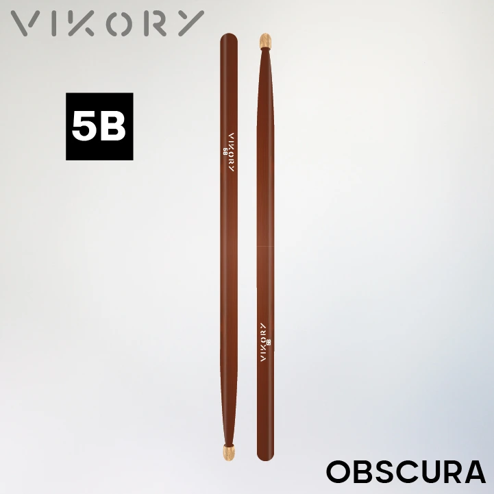 Paire de baguettes de batterie Obscura 5B - Vue haut bas