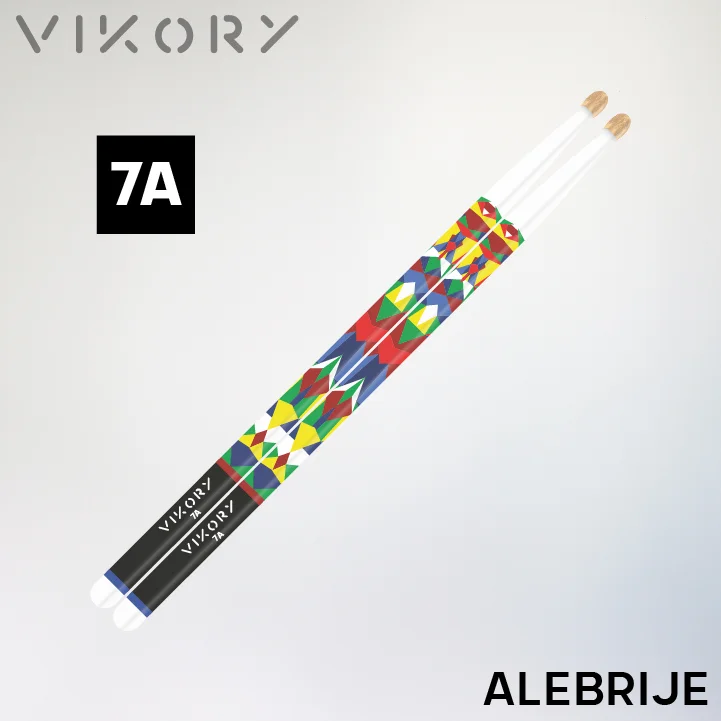 Baguettes de batterie VIKORY ALEBRIJE 7A sur fond gris