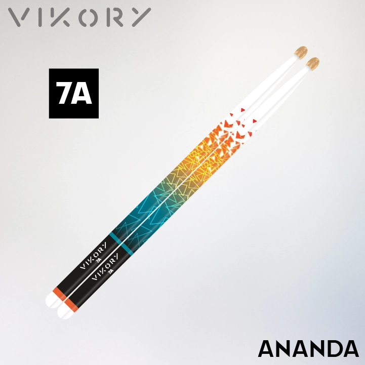 Baguettes de batterie VIKORY ANANDA 7A sur fond gris