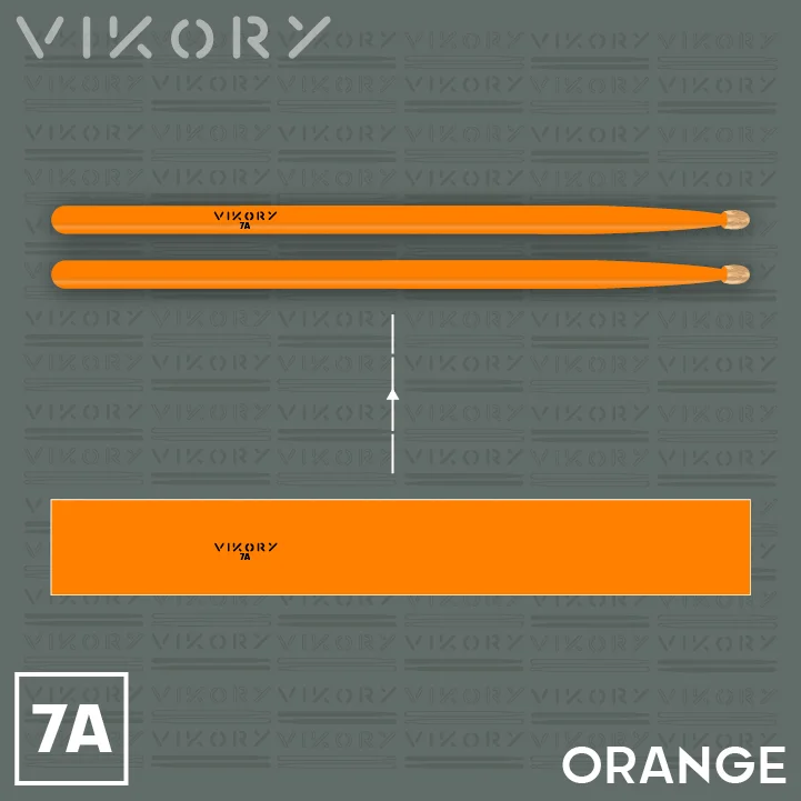 Design de la paire de baguettes de batterie Orange 7A
