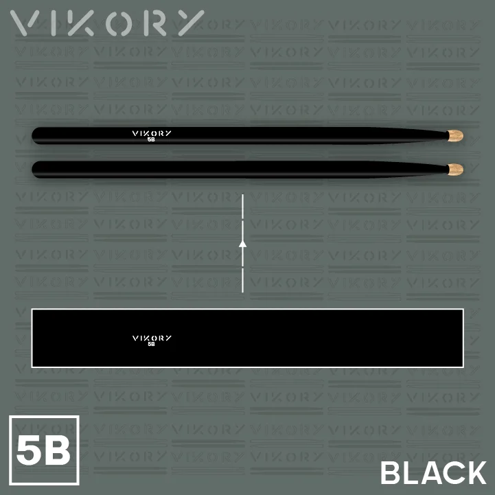 Design des baguettes de batterie VIKORY BLACK 5B