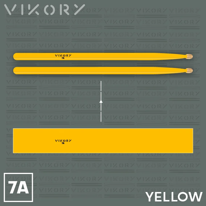 Design de la paire de baguettes de batterie Yellow 7A (jaunes)
