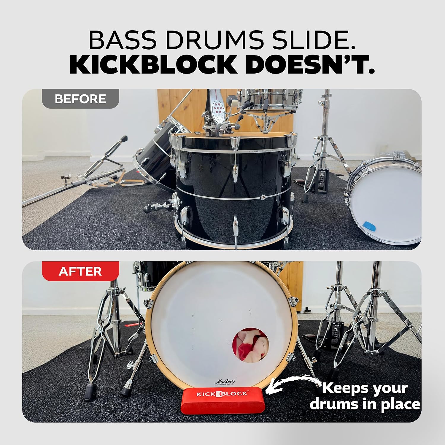 KickBlock installé devant une grosse caisse