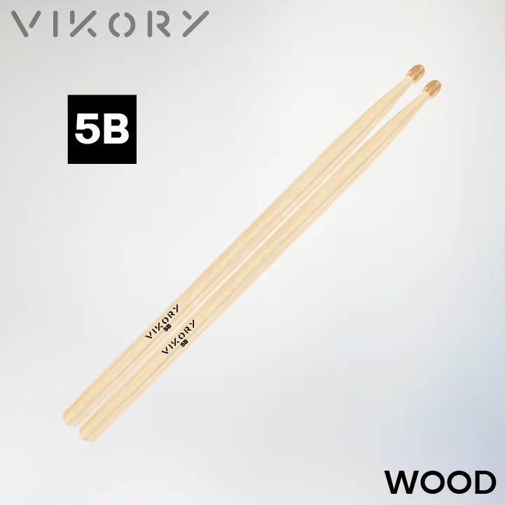 Baguettes de batterie VIKORY WOOD 5B sur fond gris