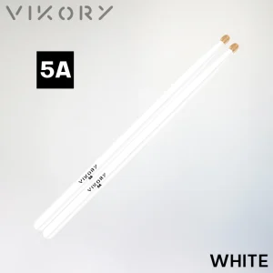 Paire de baguettes de batterie White 5A