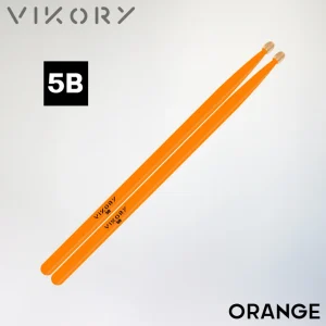 Paire de baguettes de batterie Orange 5B - Vue diagonale