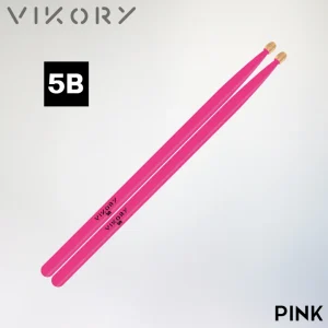 Paire de baguettes de batterie Pink 5B (roses) - Vue diagonale