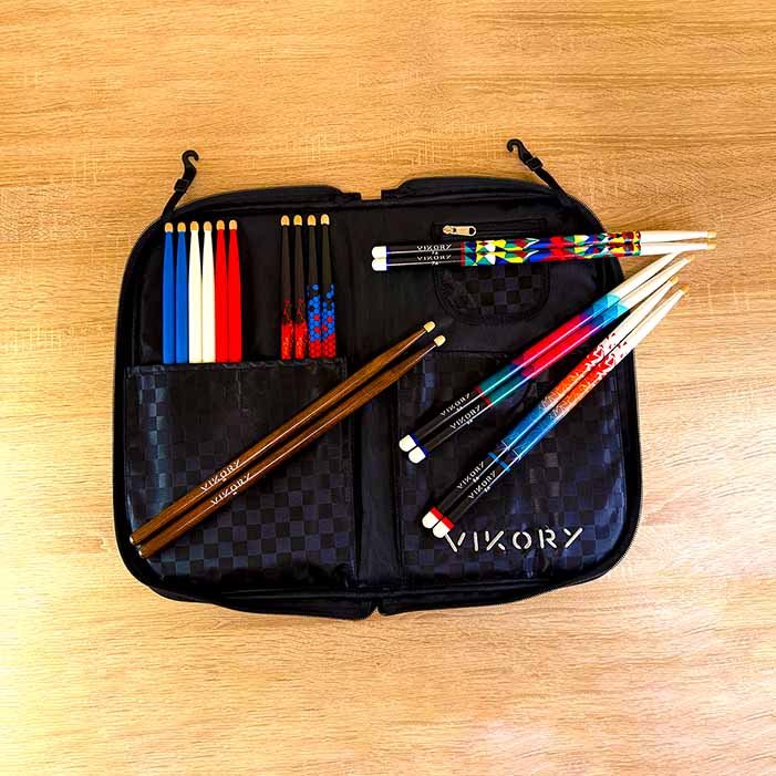 VIKORY Sac 10 paires de baguettes de batterie